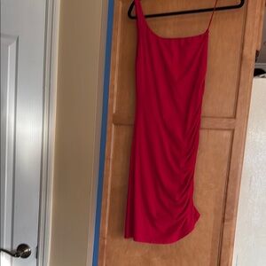 Velvet Ruched One shoulder dress